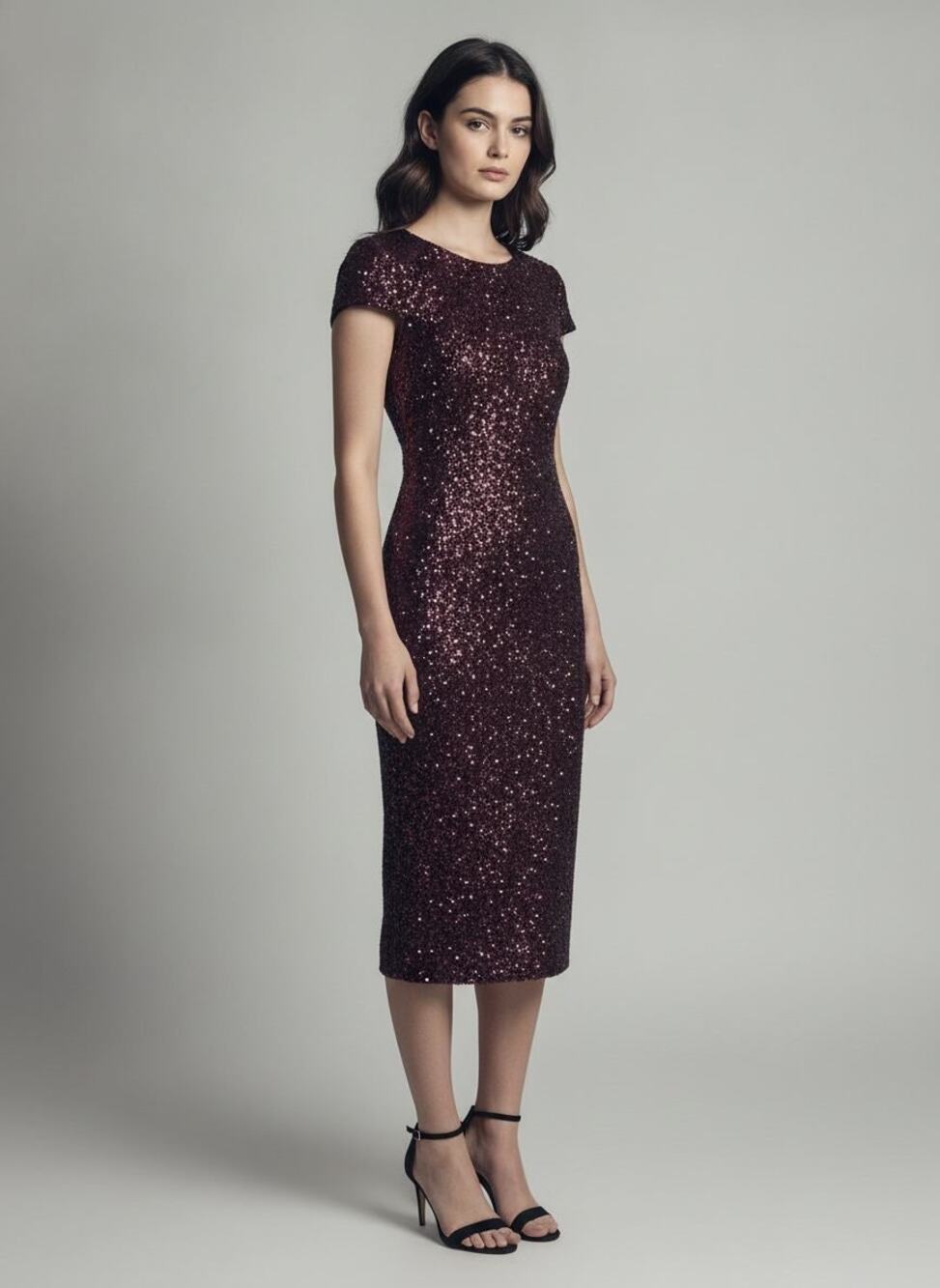Dress the Population Tabitha sequin dress burgundy bodycon party holiday glam